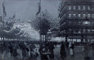Die großen Boulevards, Paris, geschmückt zur Feier der französisch-russischen Allianz im Oktober 1893